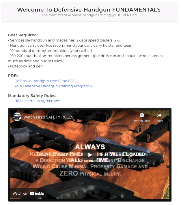 DIGITAL - Defensive Handgun FUNDAMENTALS